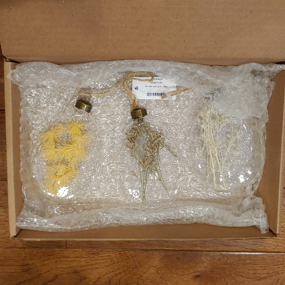 HTF Anthropologie Dried Floral Egg Ornaments, Set of 3 - Picture 5 of 6